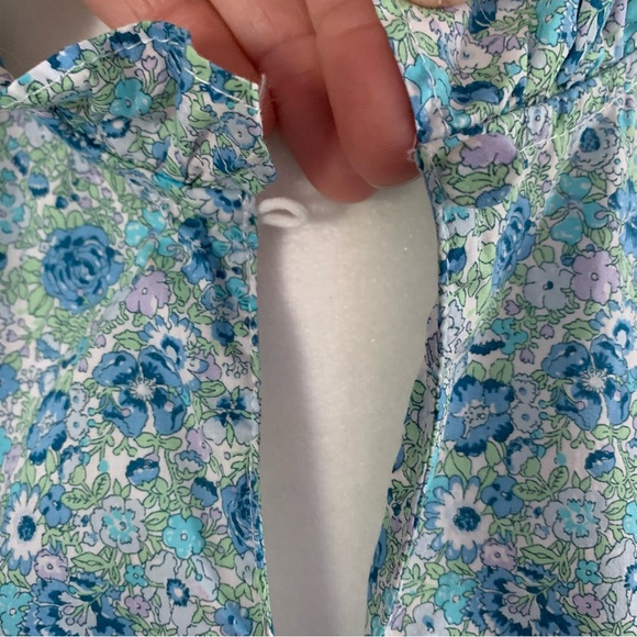 J. Crew Liberty Fabric Ruffle Trim Short Sleeve Blue Floral - Picture 11 of 14